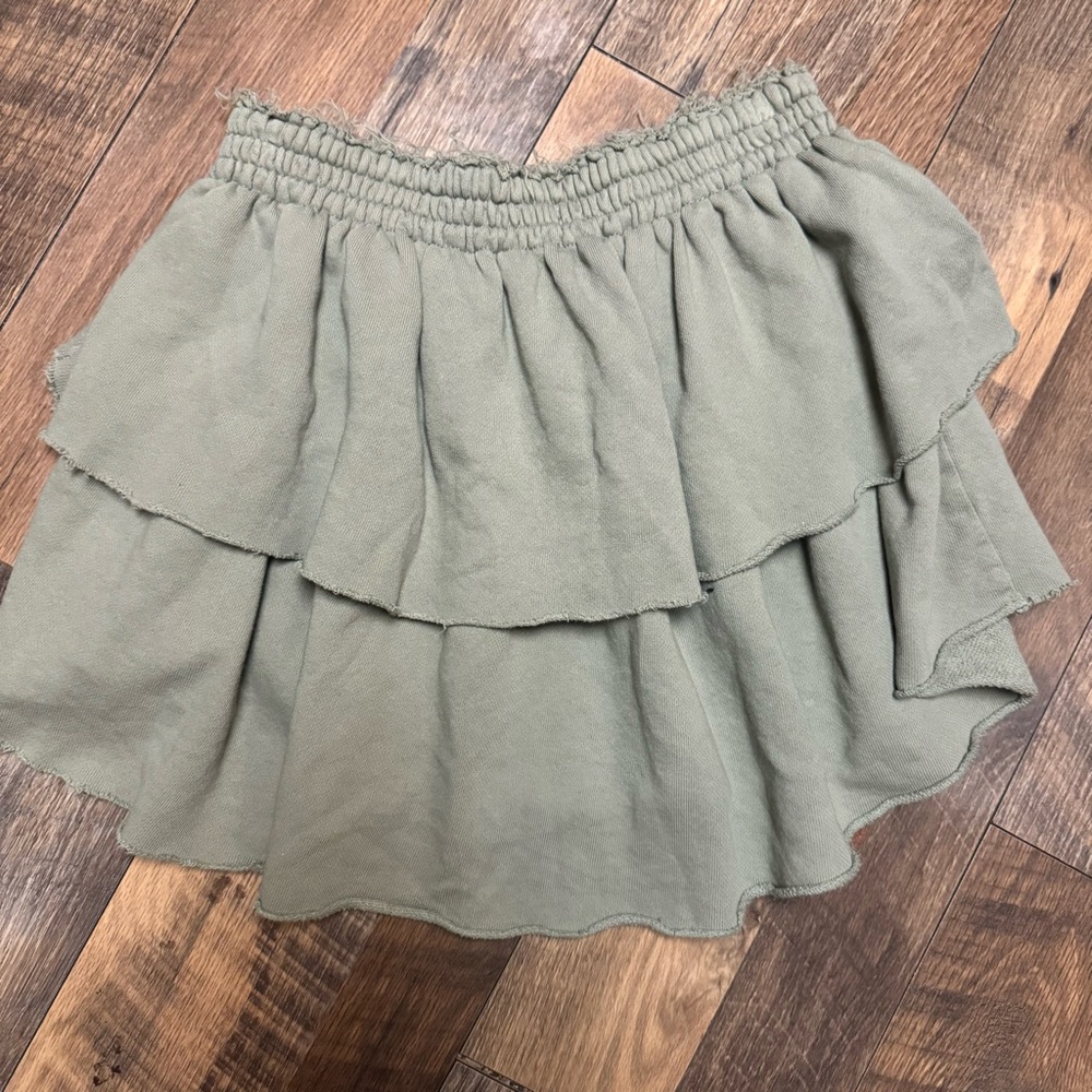 Aerie tiered Sage Green Skirt - Picture 4 of 5